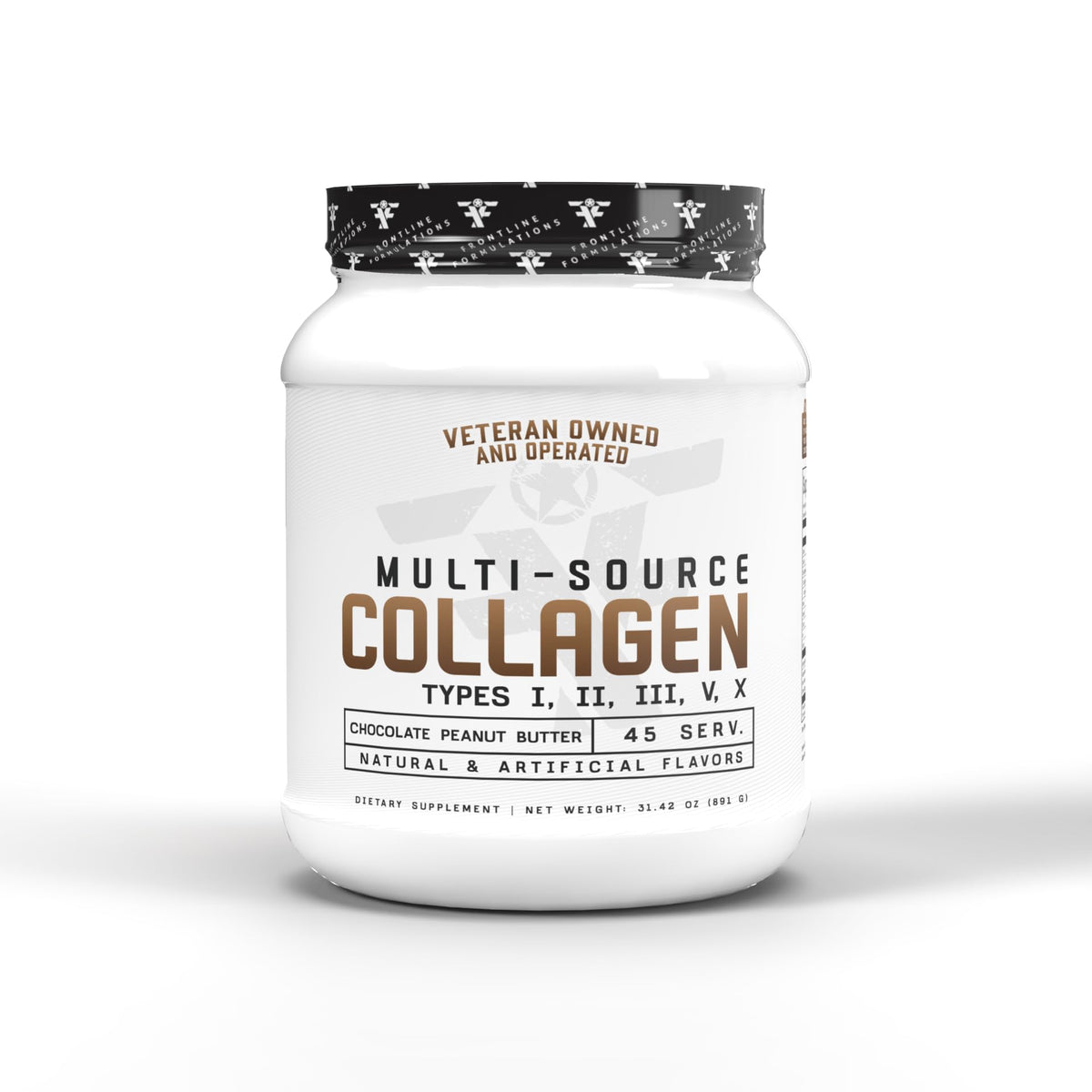 Frontline Formulations multi-source collagen tub for daily hair, skin and nails support.