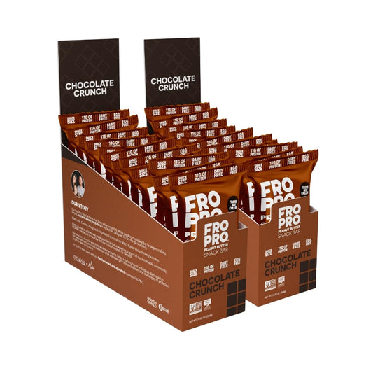FROPRO Chocolate Crunch plant protein bar, convenient gluten-free and dairy-free snack for busy days