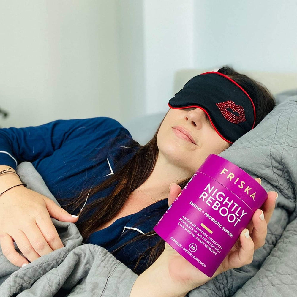 FR!SKA Nighttime Digestive Enzymes before-bed use for late dinners.