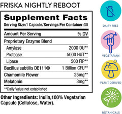 FR!SKA Nighttime Digestive Enzymes night bloating relief visualization for comfort.