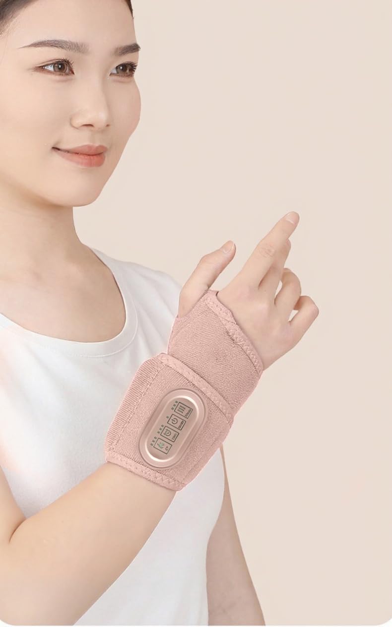 FRSNUG cordless heating wrist wrap in active use for wrist comfort
