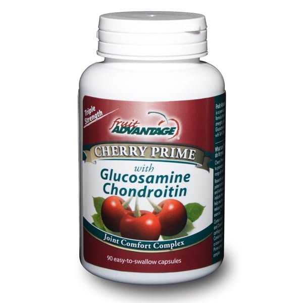 Fruit Advantage Cherry Prime bottle shown, USA-made supplement for daily wellness.