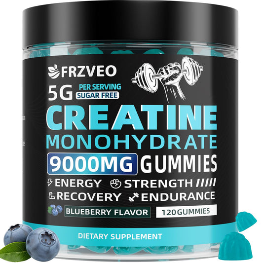 FRZVEO Creatine Monohydrate Gummies bottle for convenient muscle support