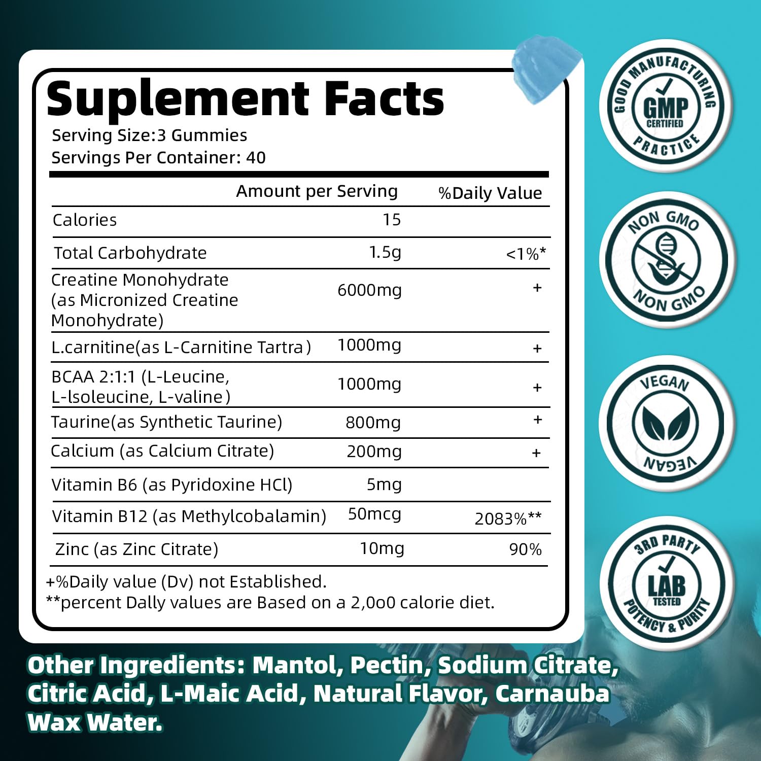 FRZVEO Creatine Monohydrate Gummies in-use during workouts for sustained energy