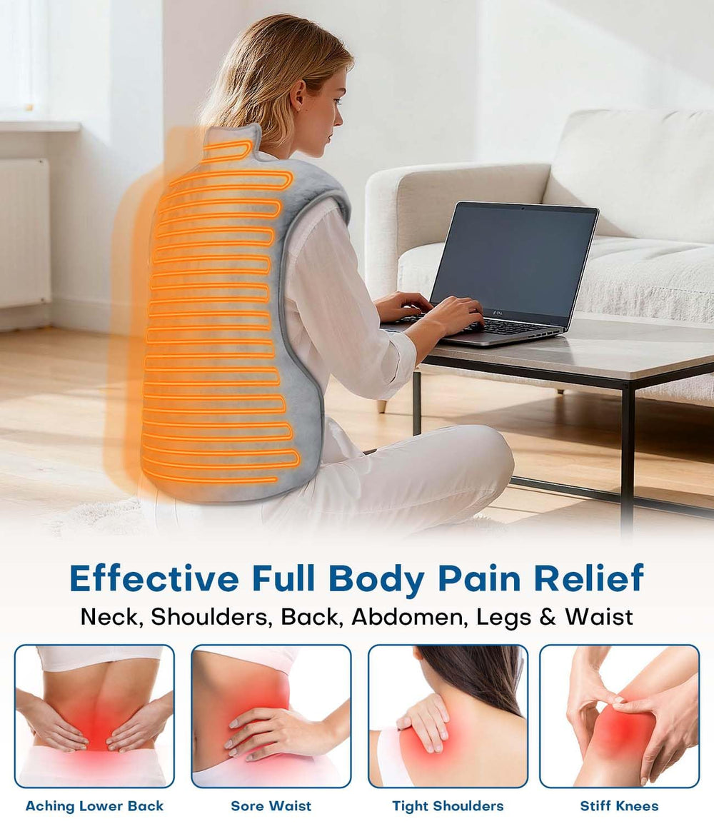 FTOYIN heating pad offers six heat settings for adjustable warmth.