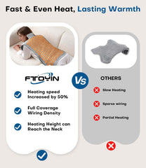 FTOYIN heating pad focused on neck and shoulders for deep tension relief.