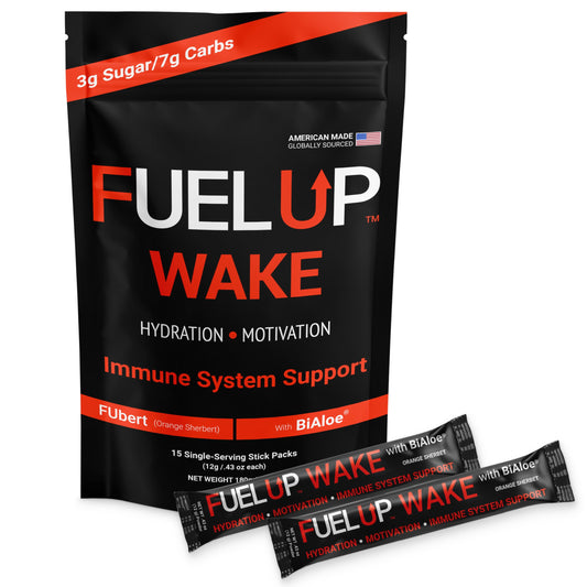 FU FUEL UP orange sherbet stick pack for on-the-go hydration and sustained energy