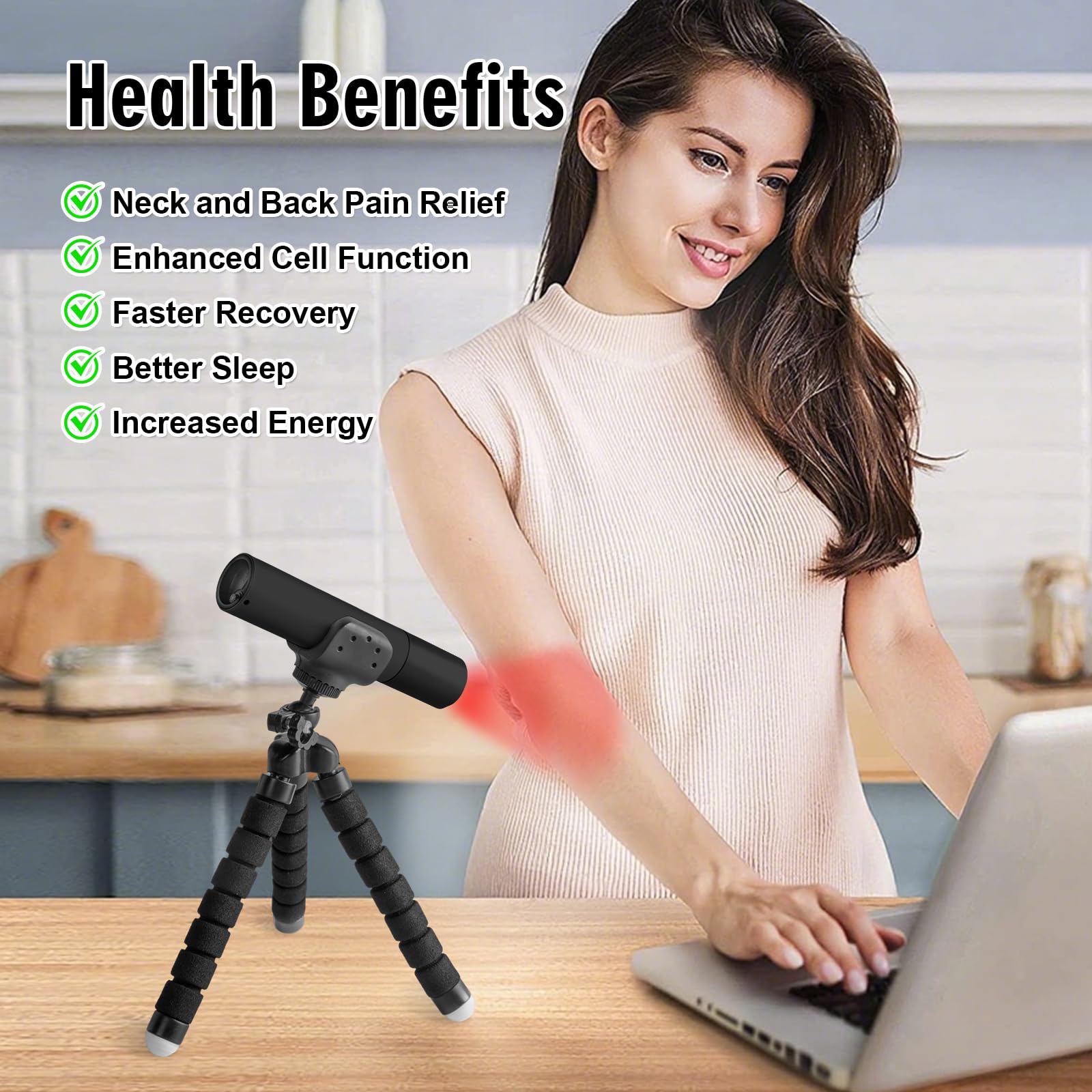 FUIART portable handheld torch pictured in use for on-the-go relief.