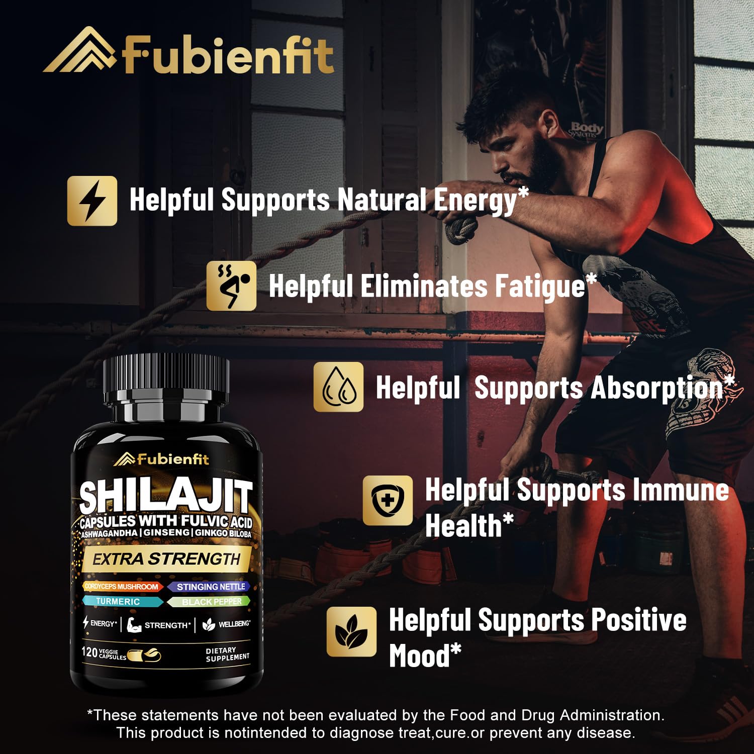 Fubienfit Shilajit fulvic acid graphic conveys enhanced mineral absorption