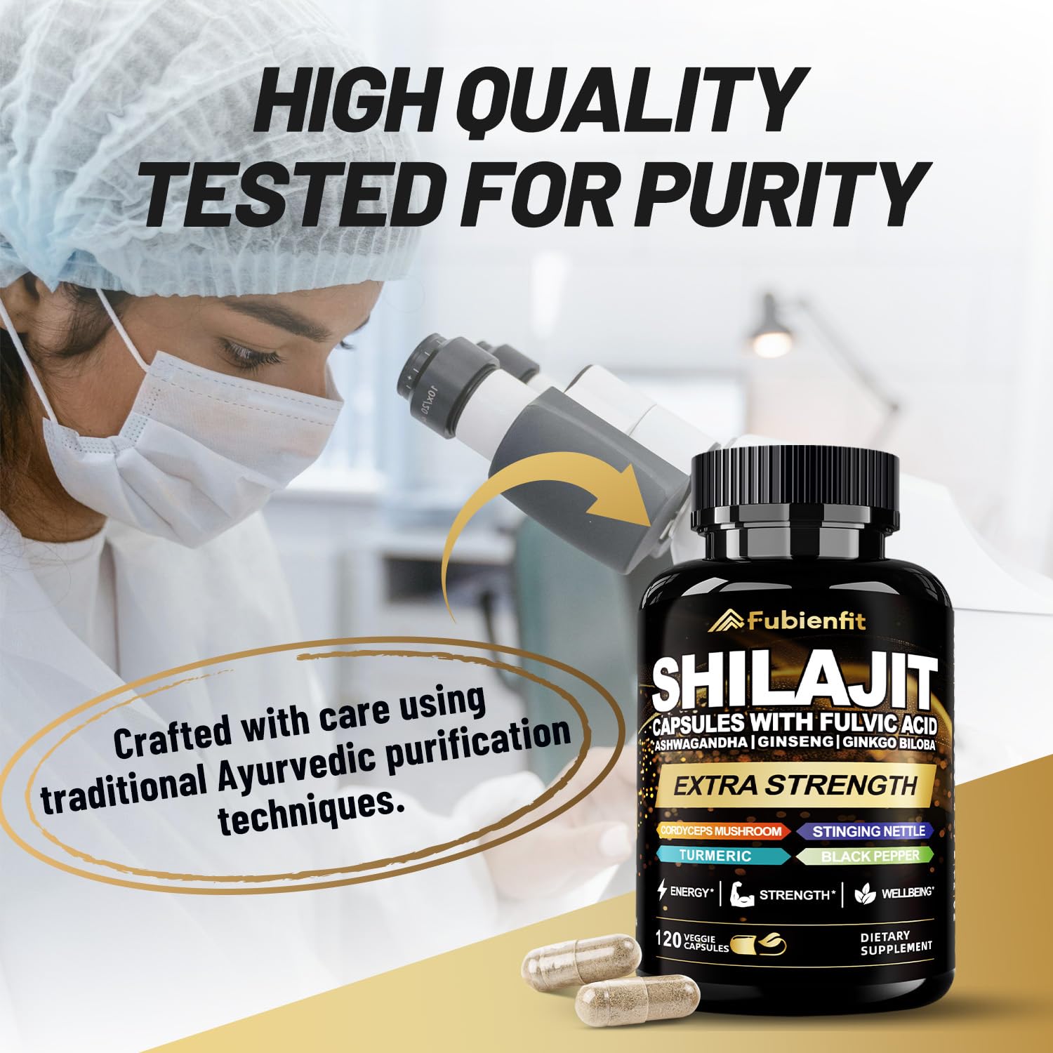Fubienfit Shilajit capsules fit neatly into daily meals