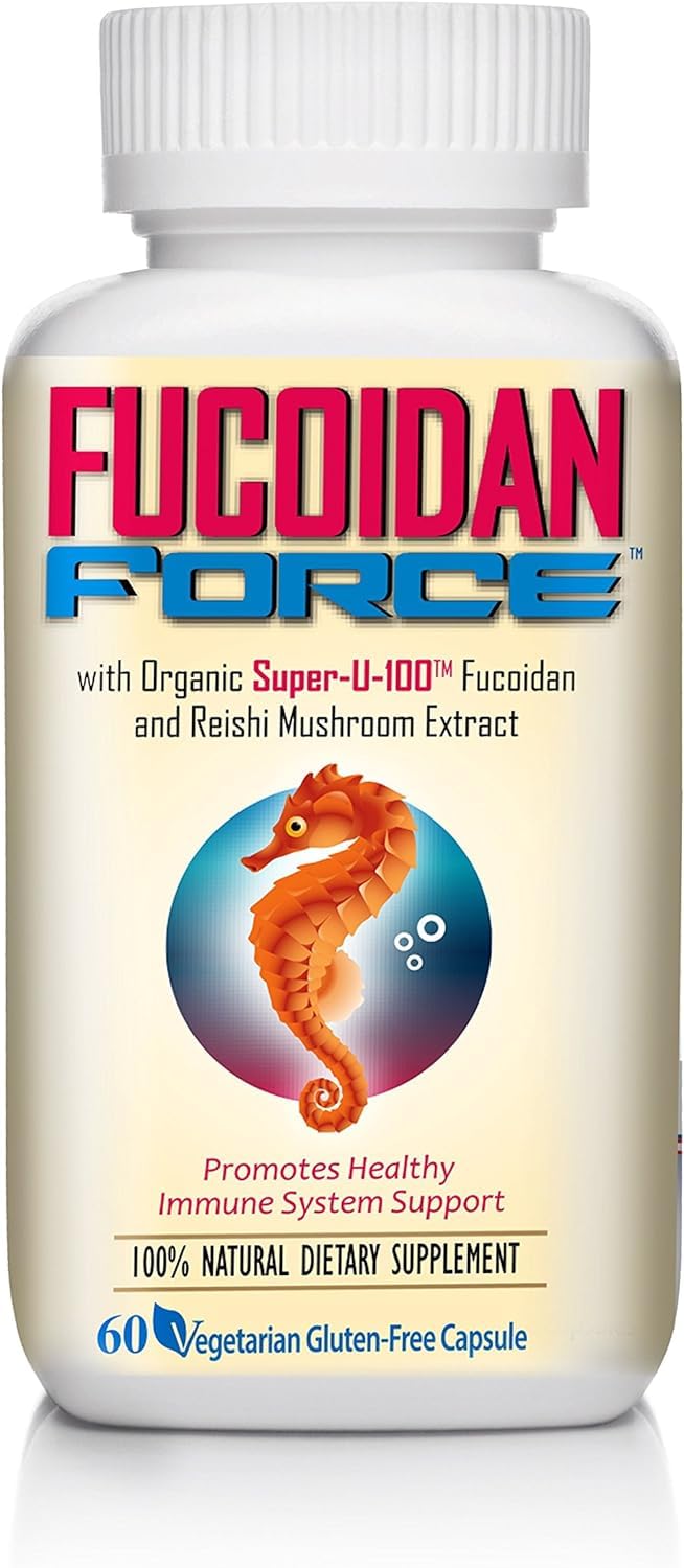 FUCOIDAN FORCE bottle and label for convenient daily supplementation.