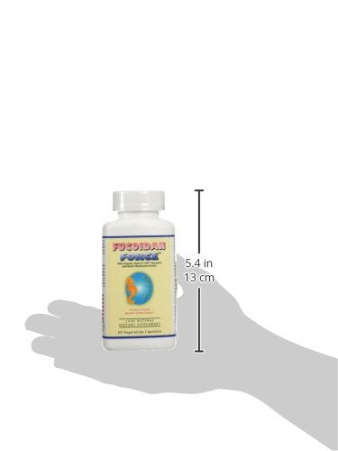 Measuring spoon beside FUCOIDAN FORCE bottle showing daily dose.