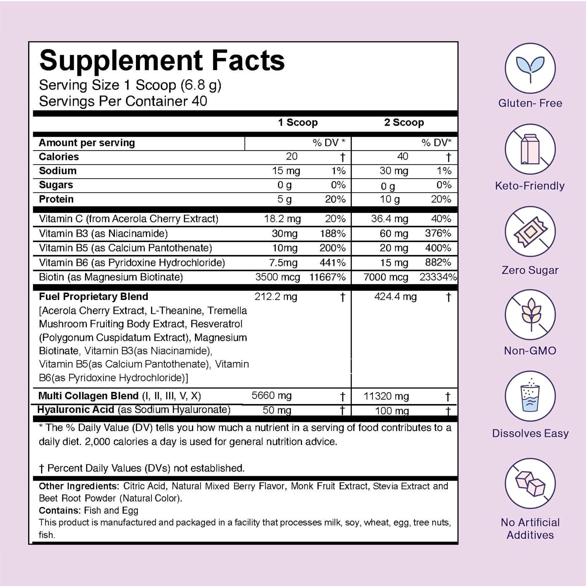 Fuel Multi Collagen bottle on kitchen counter, keto-friendly daily supplement