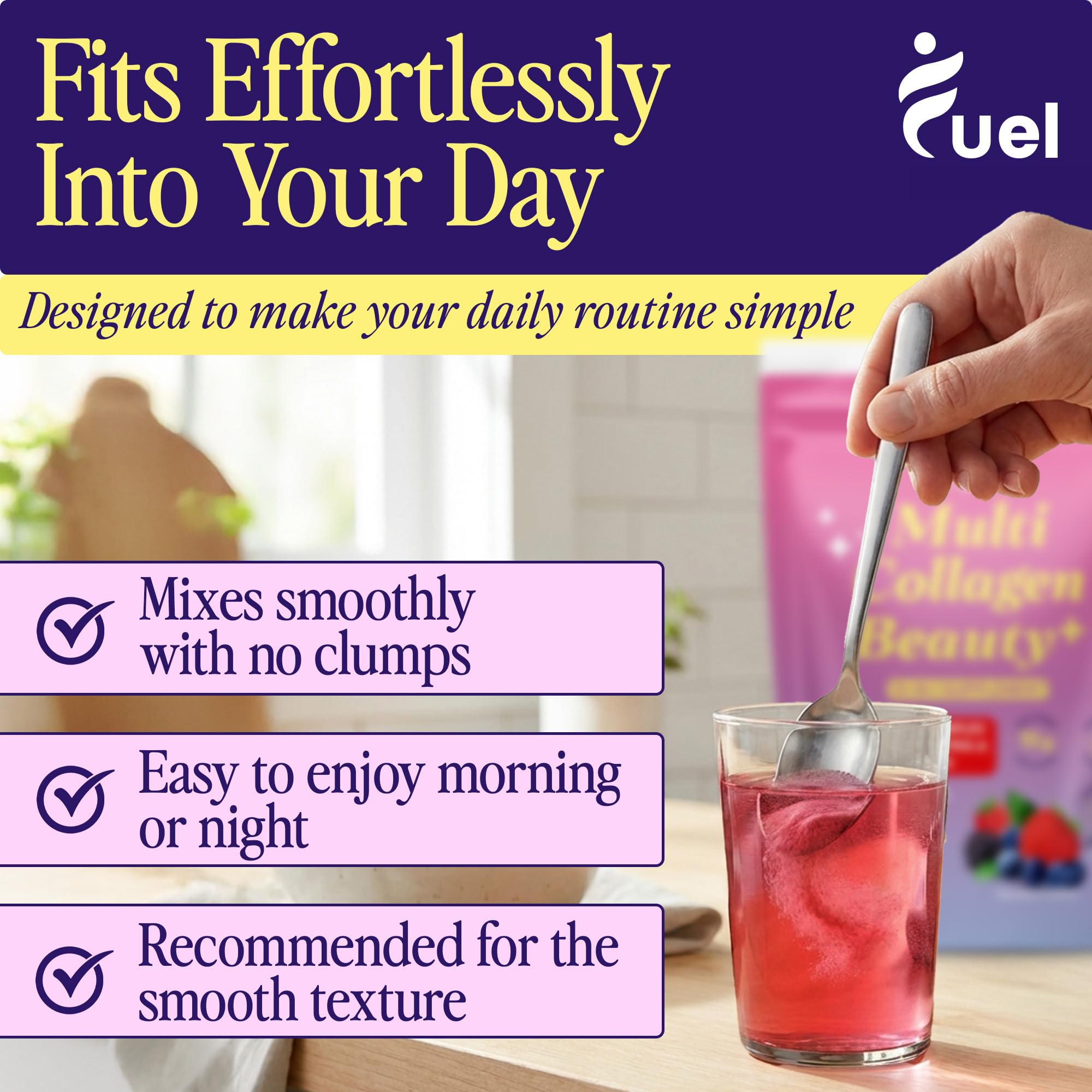 Fuel Multi Collagen label close-up highlighting enzyme-activated delivery