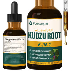 Fuenvegtal Kudzu Drops bottle highlighting liver support potential