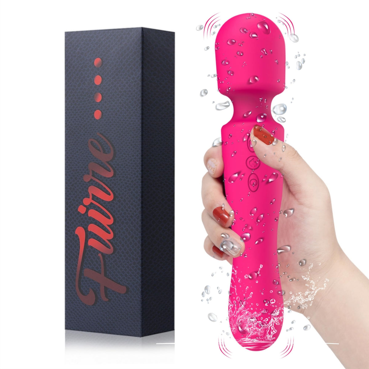 Fuirre cordless double-ended relaxation tool in rose red for deep tissue relief at home and on the go.