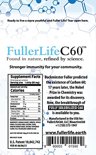 FullerLifeC60 minty strip close-up emphasizing pleasant taste