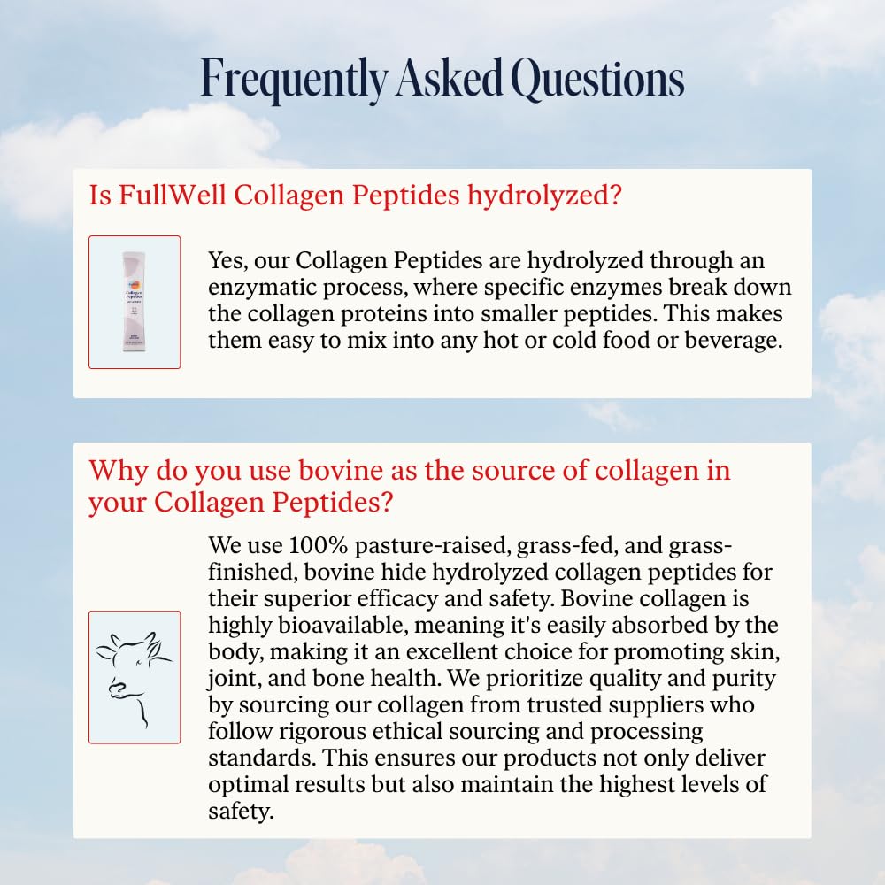 FullWell 15g collagen per serving graphic, highlighting strong daily intake.