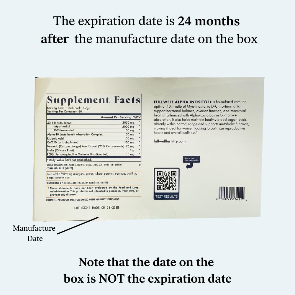 FullWell Alpha Inositol 60 count box supports a monthly routine.