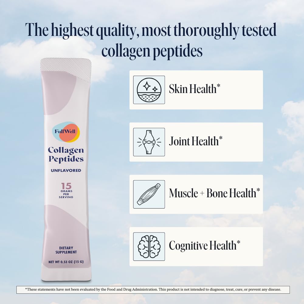 FullWell grass-fed collagen source label, emphasizing pasture-raised quality.
