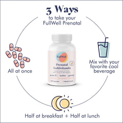 FullWell 30 servings displayed for convenient daily prenatal routine