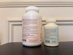 FullWell Prenatal DHA bottle back view listing vitamins and minerals for healthy development