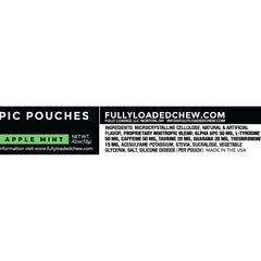 Fully Loaded Alpha Fuel pouch close-up highlights refreshing apple mint flavor.