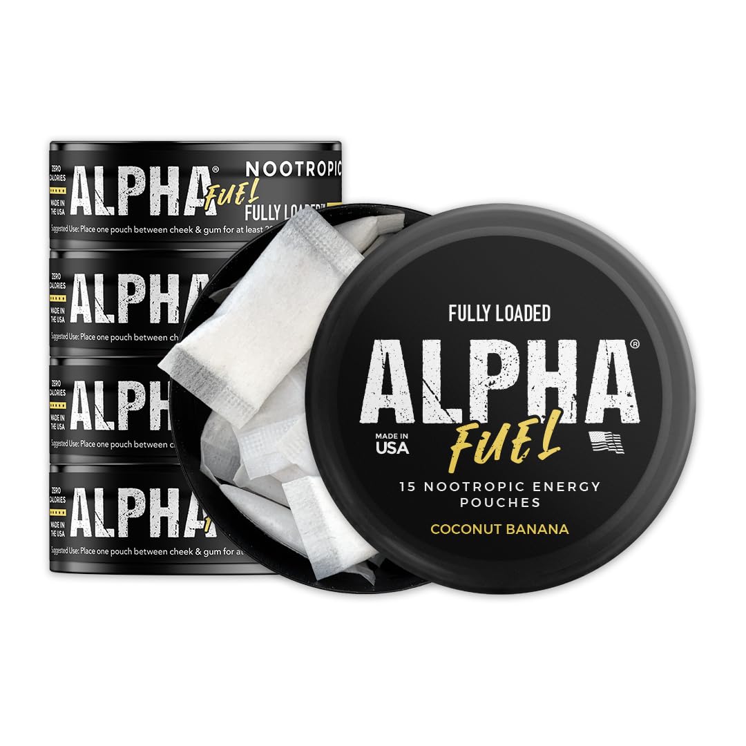 Fully Loaded Alpha Fuel pouch in coconut banana for discreet energy boost.
