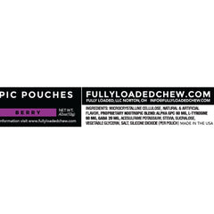 Fully Loaded Alpha Pouches Berry can side view highlighting the 5-can bundle for daily use.