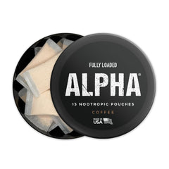 Fully Loaded Bullseye Alpha label detail shows discreet nicotine replacement design