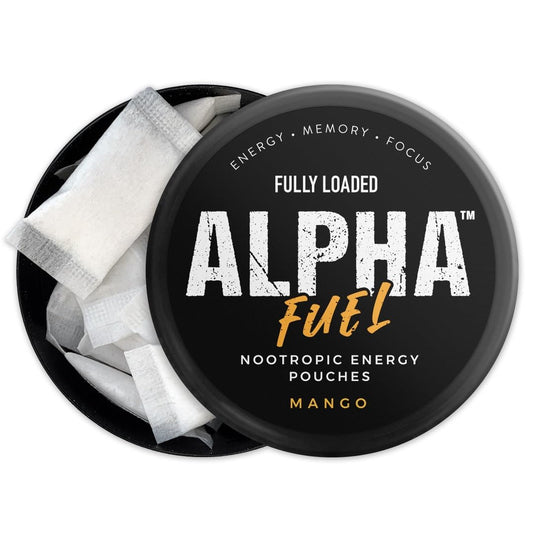 Fully Loaded Bullseye Alpha Fuel mango can front label showing flavor
