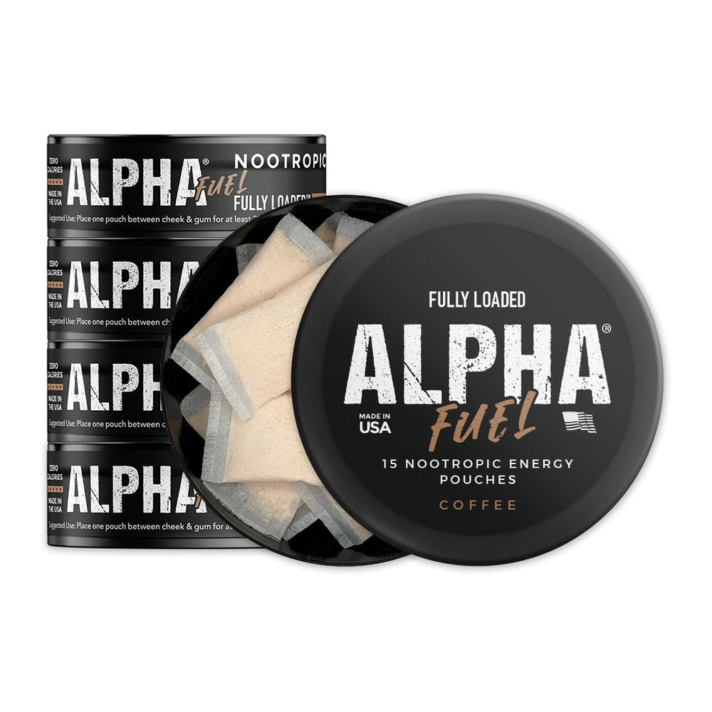 Fully Loaded Bullseye Alpha Fuel pouch packaging shows convenient energy on the go.