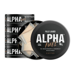 Fully Loaded Bullseye Alpha Fuel pouch packaging shows convenient energy on the go.