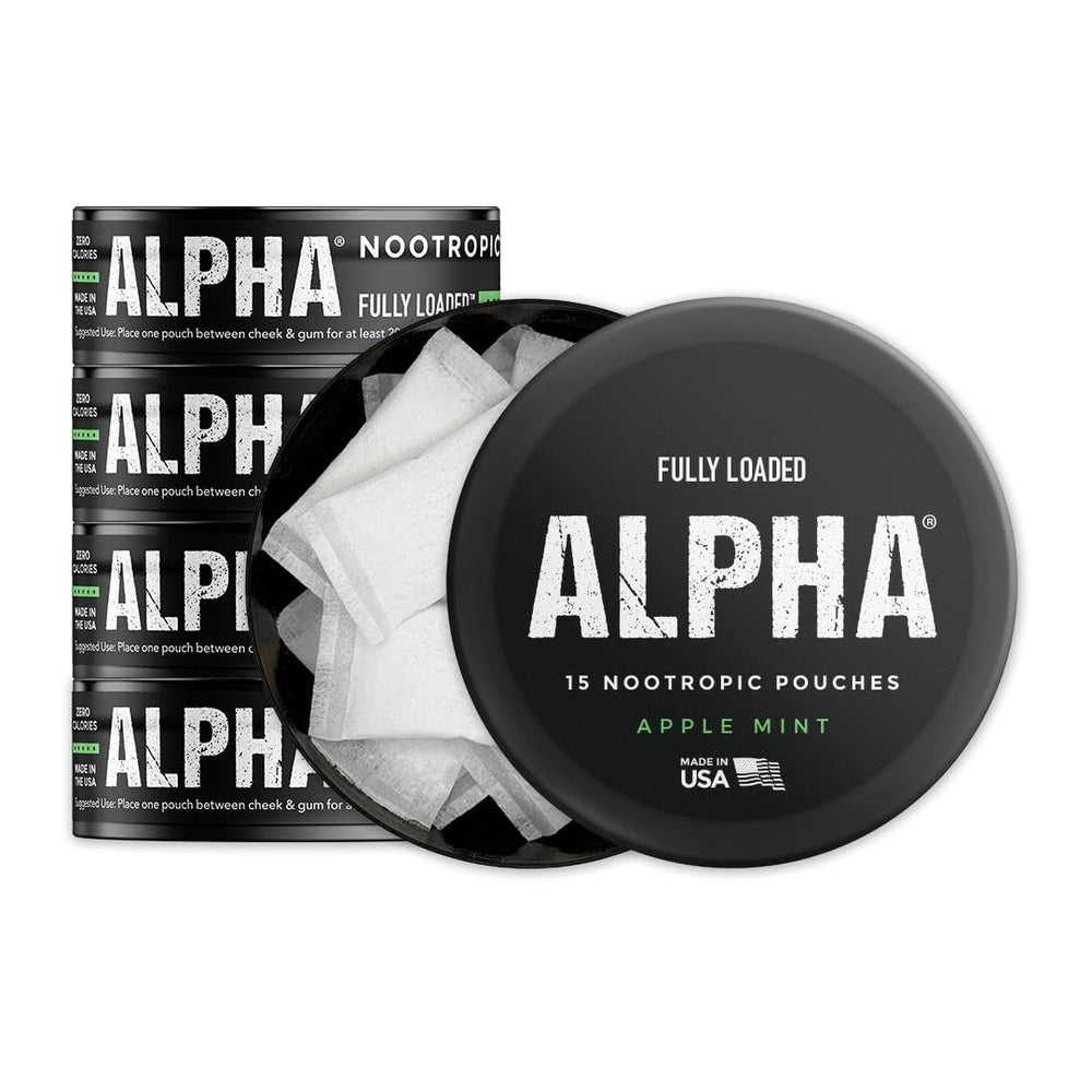 Fully Loaded Bullseye Alpha Nootropic Apple Mint outer box for discreet on the go use