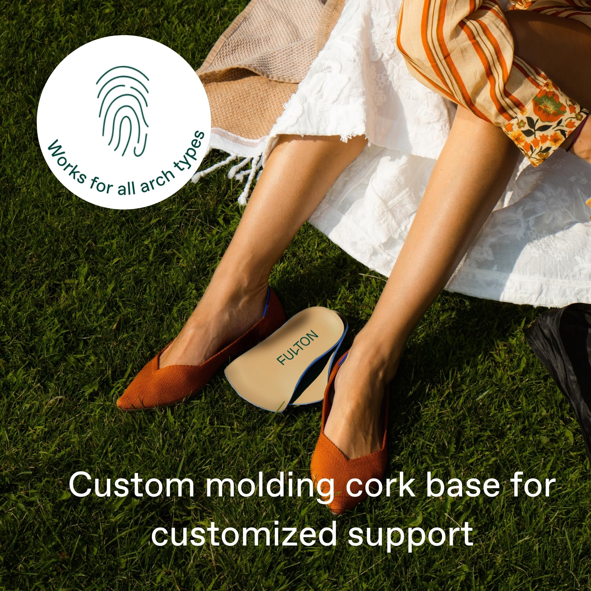 Fulton low-profile design fits snugly in shoes without removable insoles.