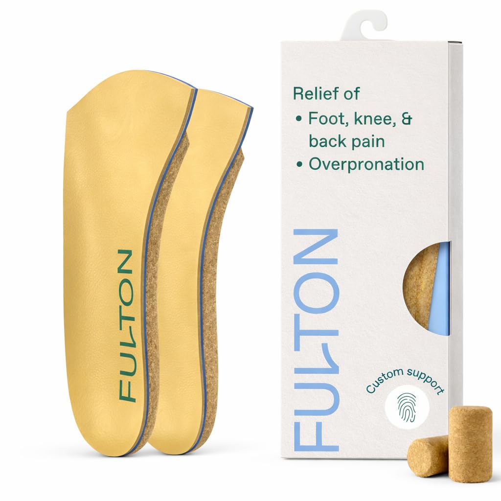Fulton universal cork insole close-up showing custom molding for arch support and comfort.