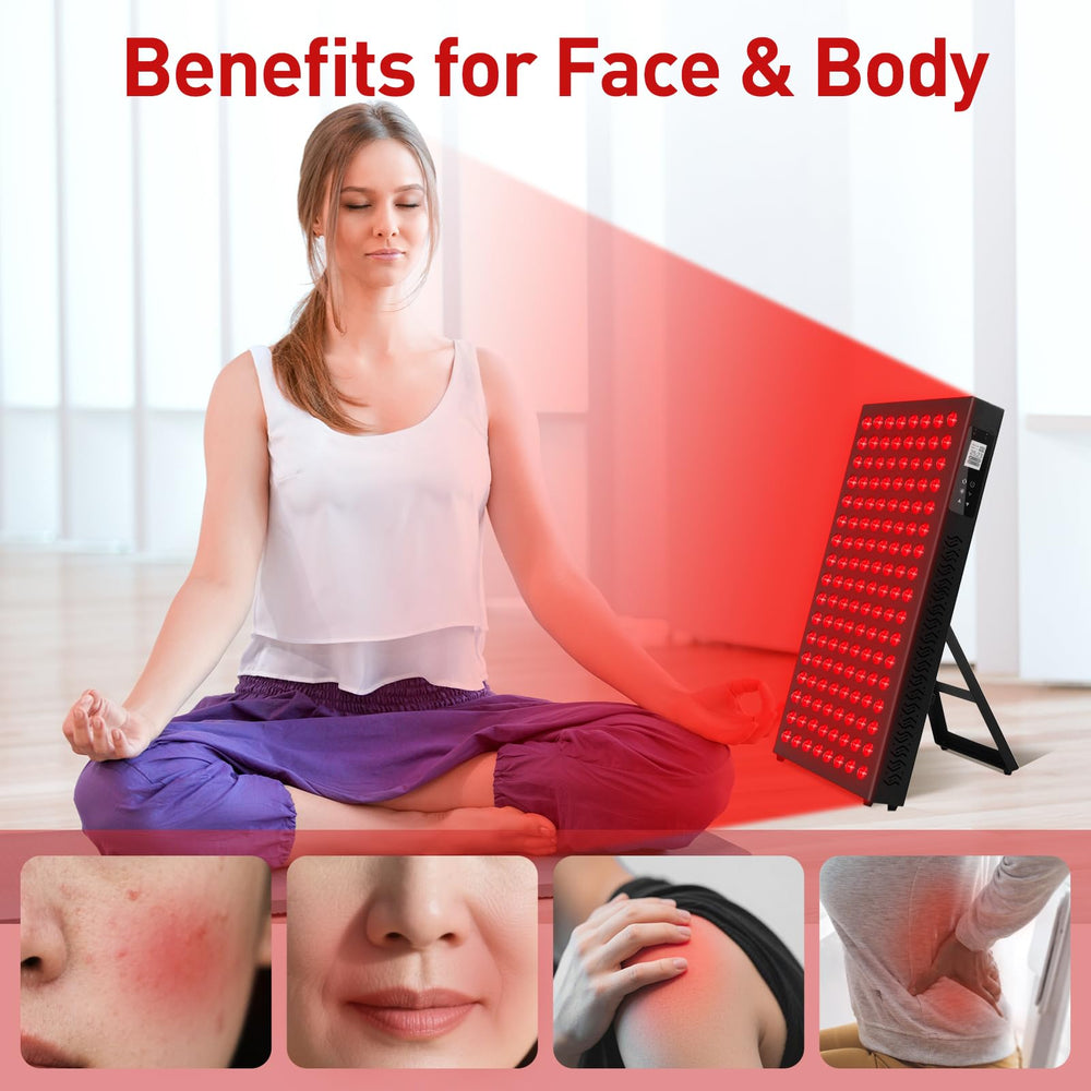 Fumitt Red Light Therapy LCD display shows timer and modes for easy sessions