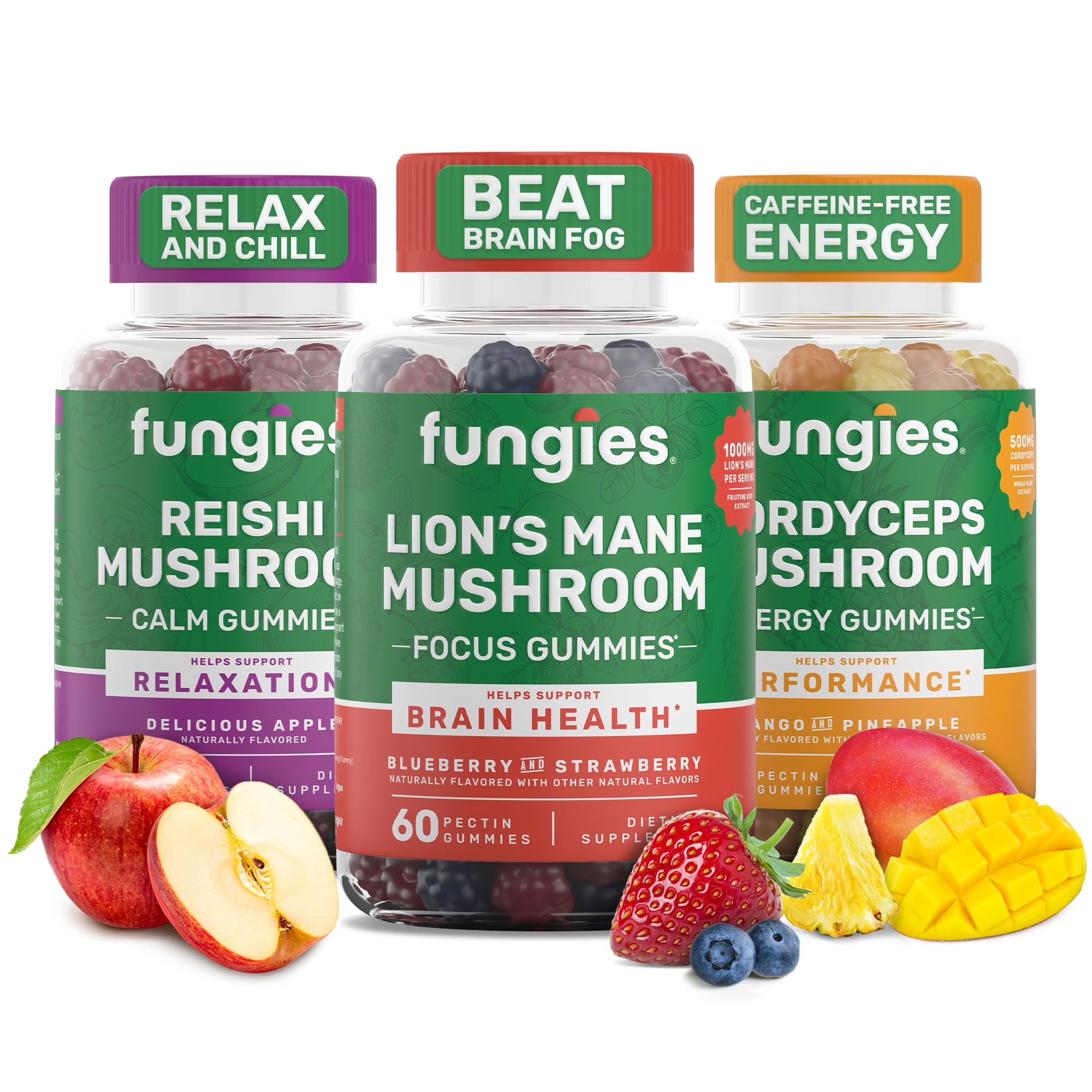 Fungies Lion’s Mane gummy bottle for daily focus support