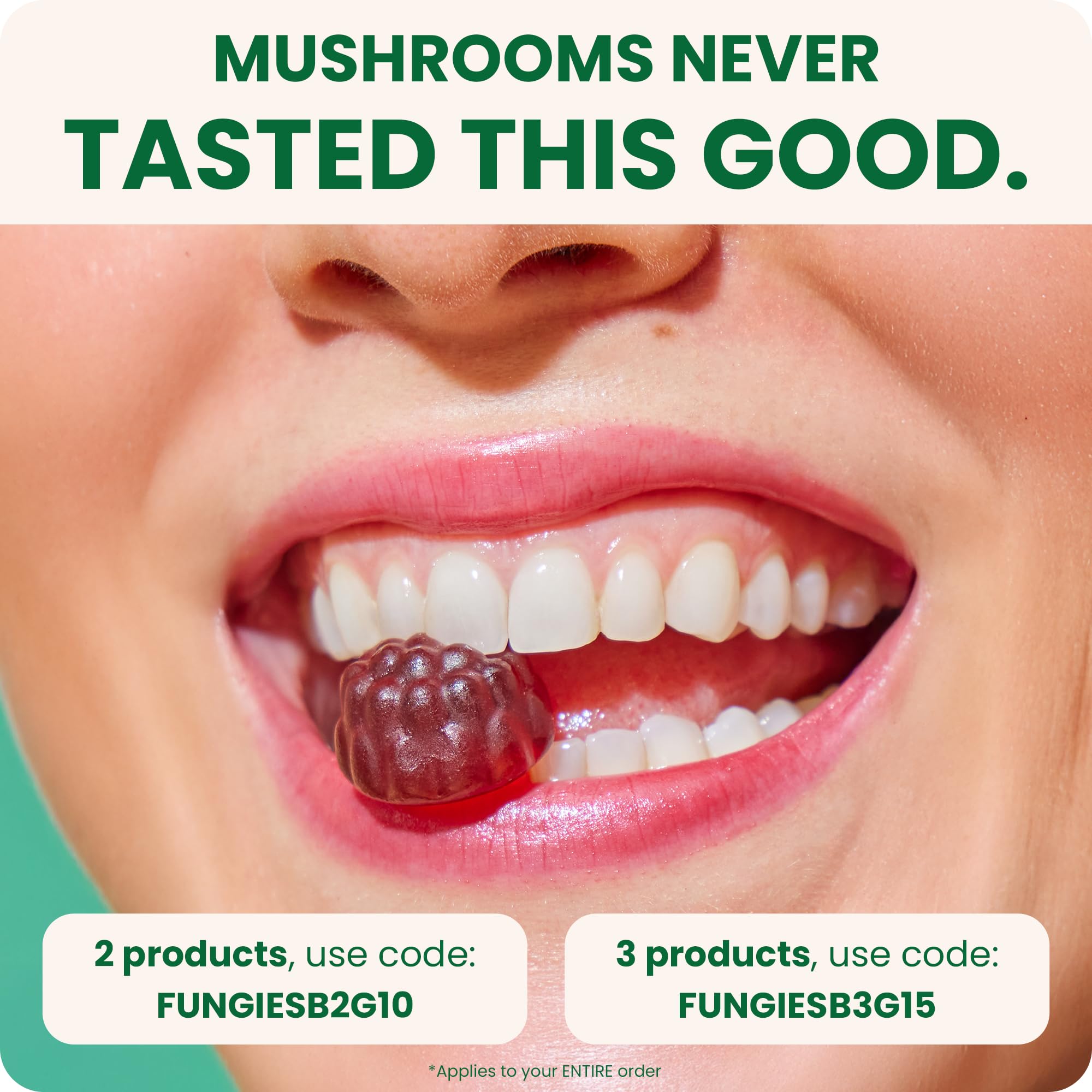 Fungies serving-size card highlights daily serving guidance
