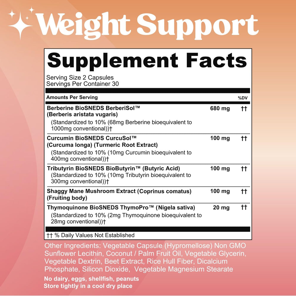 Fungiments Super Berberine capsules illustrating appetite and satiety support
