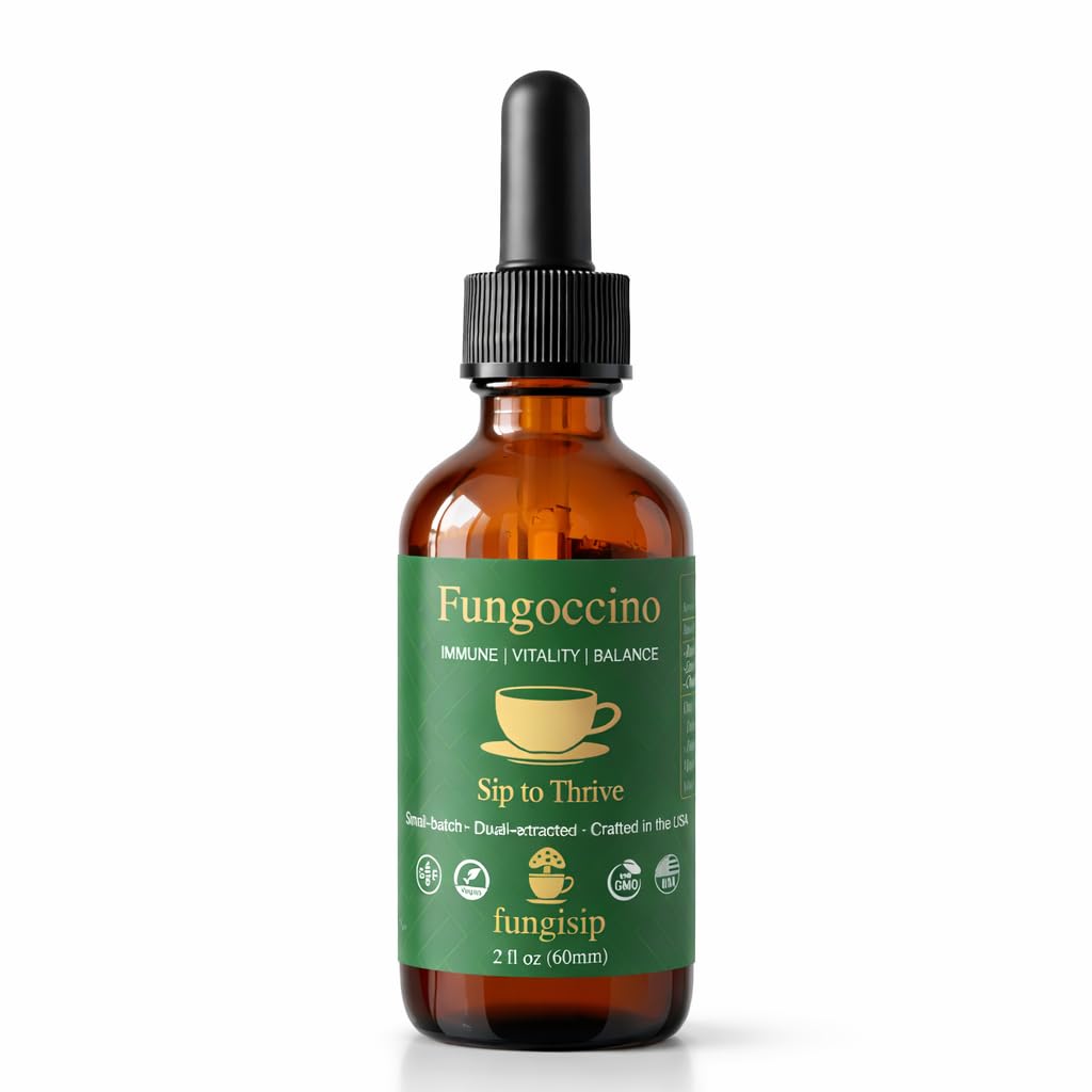 FUNGISIP Fungoccino bottle pour for a balanced morning ritual