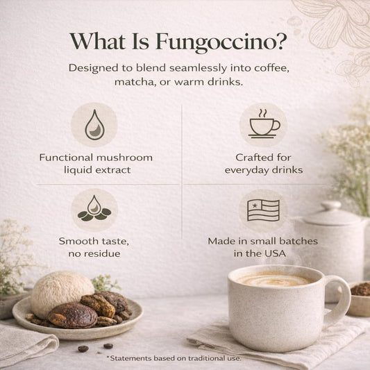 FUNGISIP Fungoccino coffee mug scene enhances your brew