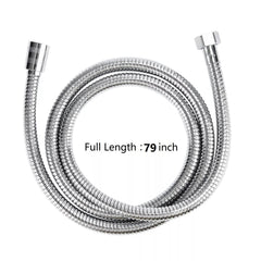 Funny Steel hose 79 inch length provides flexible reach for comfortable use.