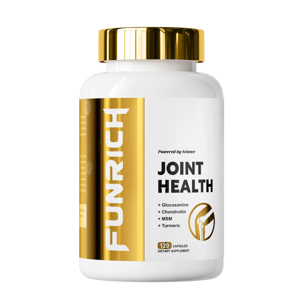 FUNRICH Glucosamine Chondroitin MSM 2100mg bottle supports daily joint mobility.