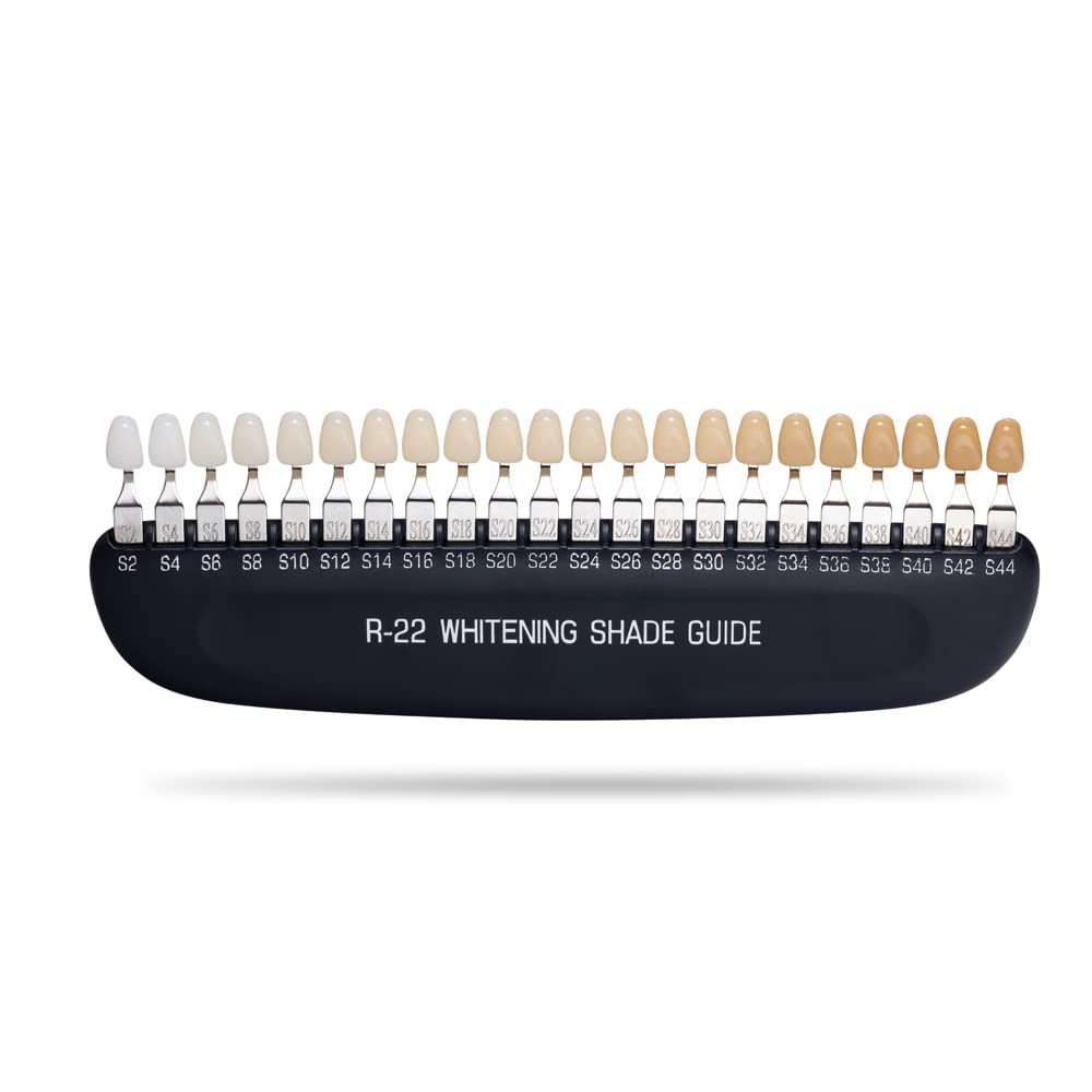 FUREIN SMILE shade chart with engraved numbers for easy whitening tracking