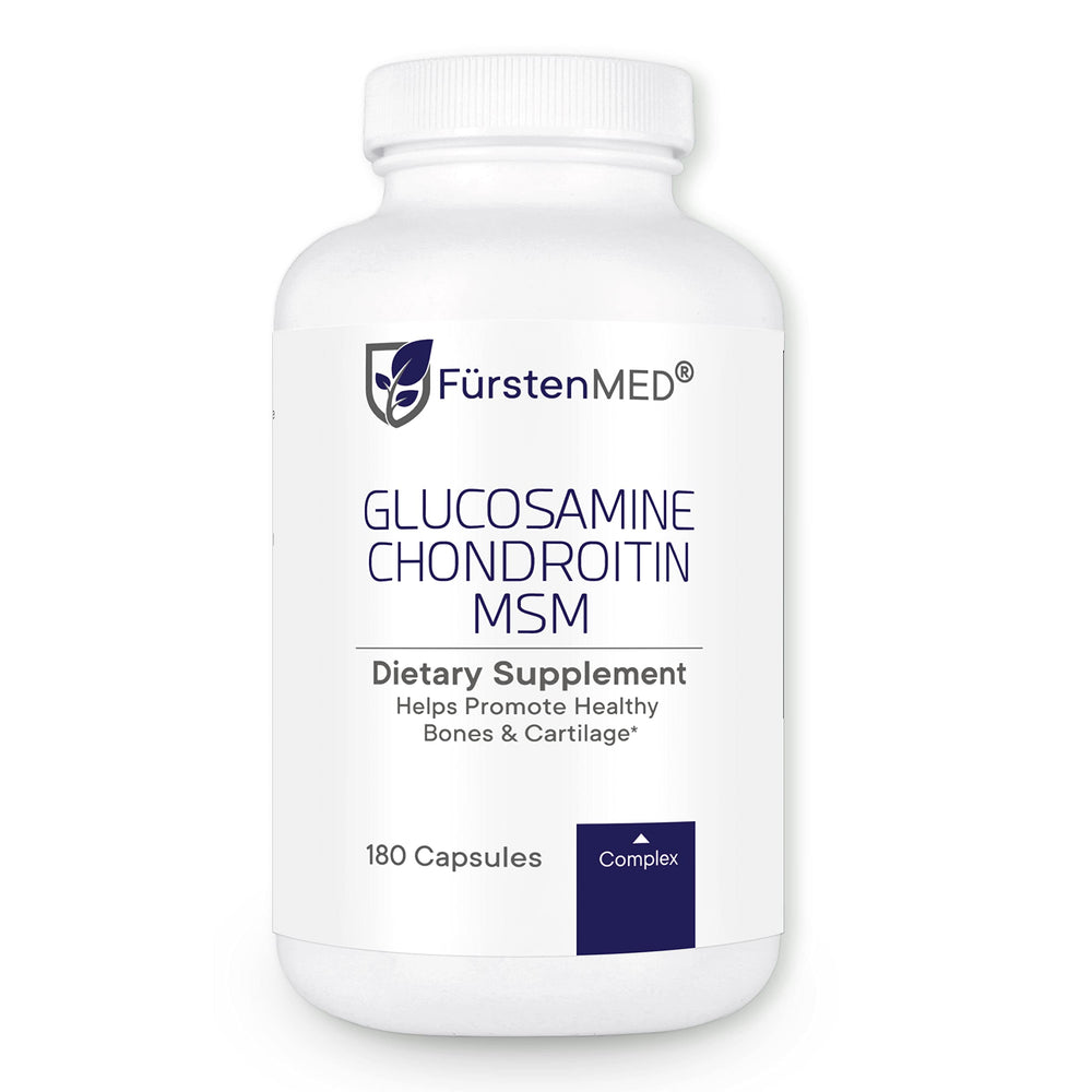 FürstenMED glucosamine chondroitin msm supplement bottle shows joint support for daily mobility.