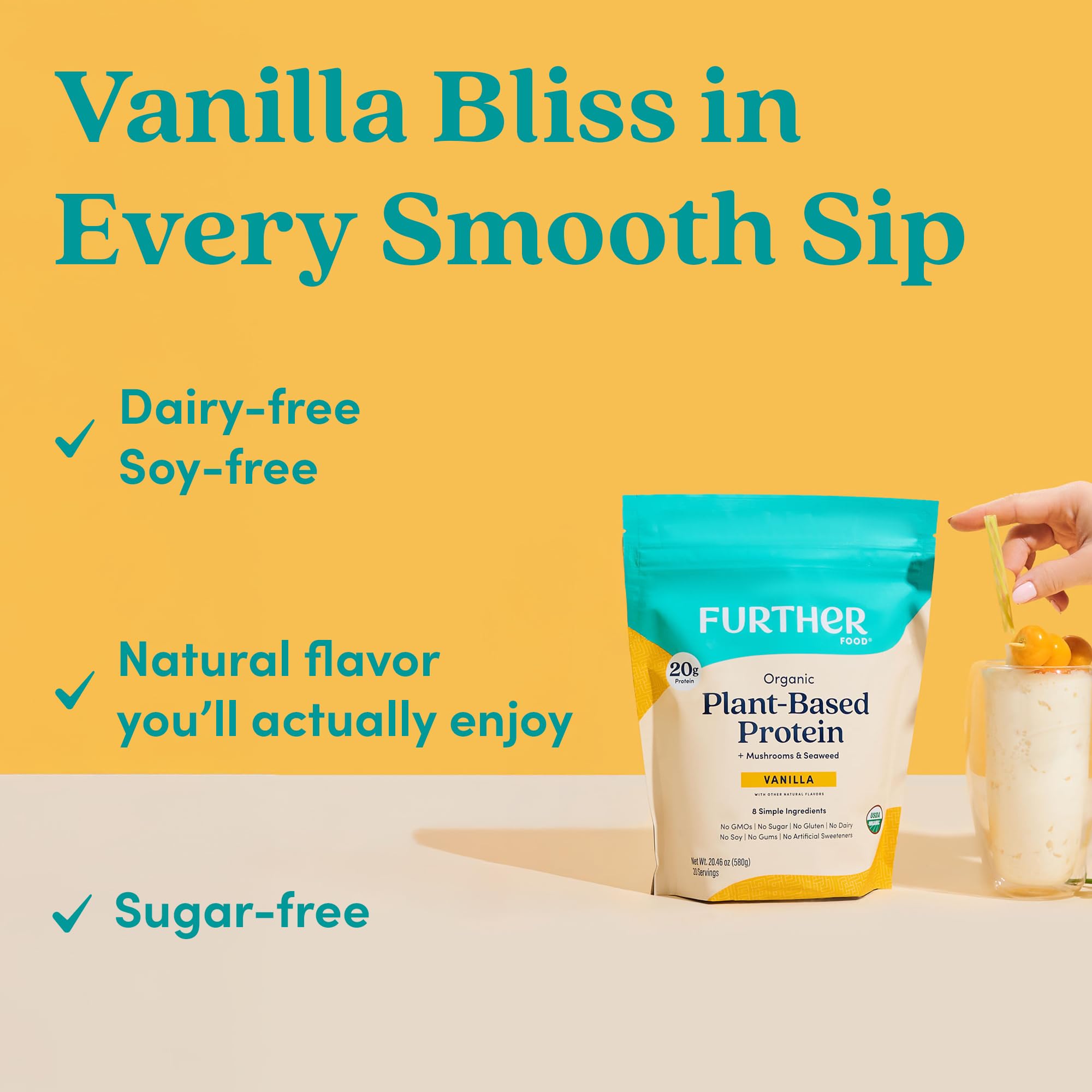 Further Food clean-label dairy-free gluten-free badge on packaging