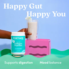 Further Food collagen powder dissolves in tea for gentle digestion support.
