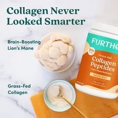 Further Food hazelnut collagen with Lion's Mane smoothie-serve blends into breakfast.