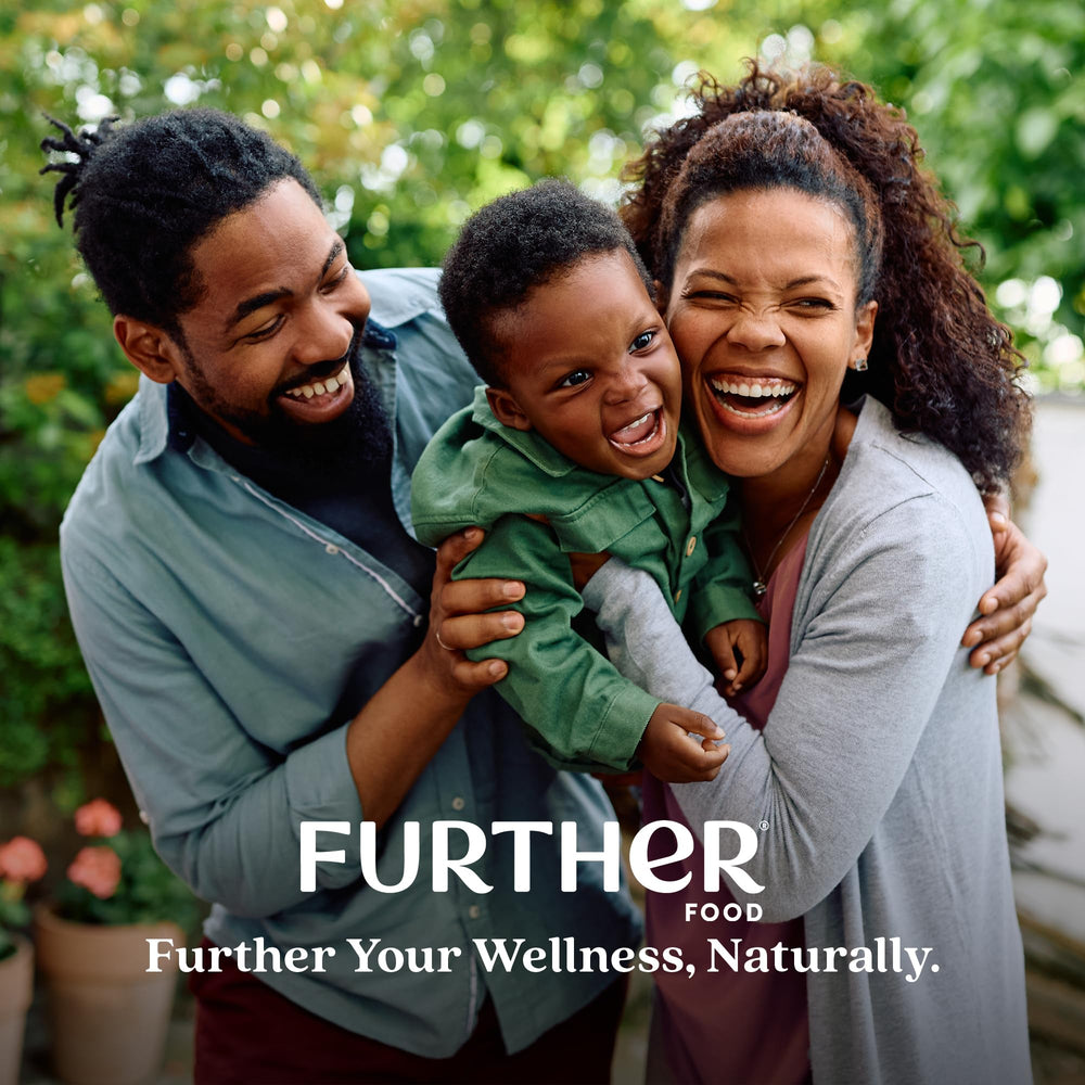 Further Food no artificial sweeteners claim featured on vanilla protein powder packaging